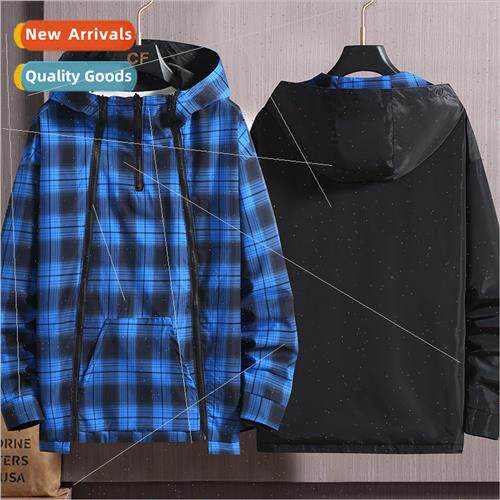 Men spring fall  hooded jacket men jackets casual loose nd l
