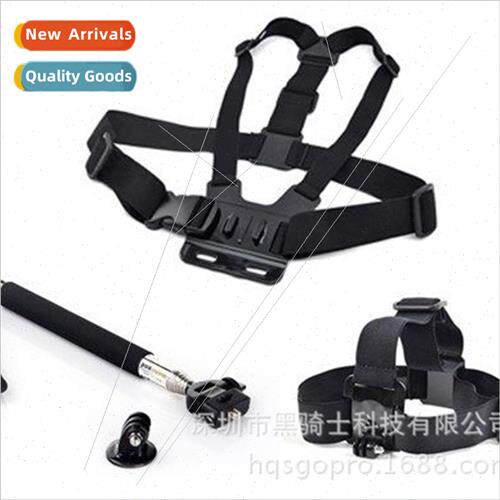 适用gopro10/9 set gopro chest strap head strap selfie stick