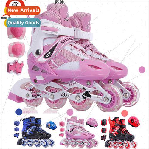 Adjustable Men Women 8 Full Flash Childrens Roller Skates Sk