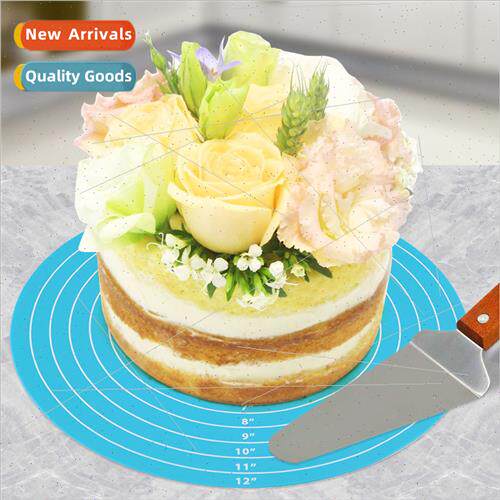 Food grade silicone kneading mat 30cm round printed scale -s