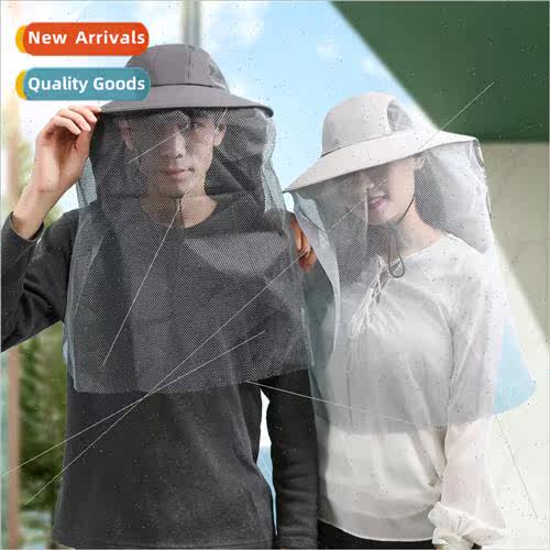 Outdoor cap anti-mosquo hat large brim sun hat summer breath