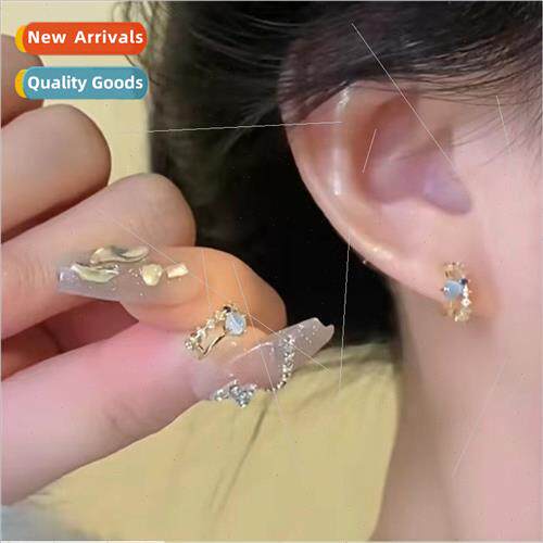 mple delicate small cat eye stone romantic earrings niche ea