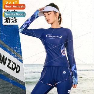 womens long sleeved One two swimsu breathable piece