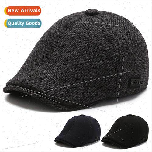 Duck tongue cap men middle-aged elderly fall winter new thic