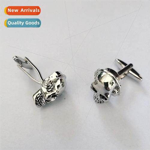 Men personalized jewelry metal cufflinks skull shape cufflin