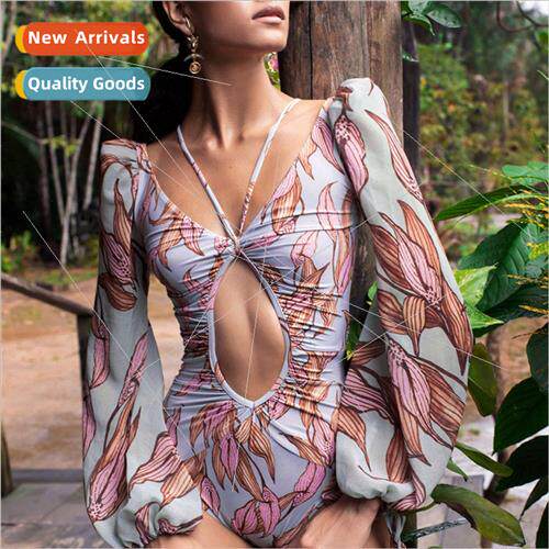 2023 New Europe Sexy Gathering One-piece Printed Bikini Swim