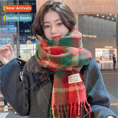 Christmas plaid scarf female new winter Korea  hundreds faux