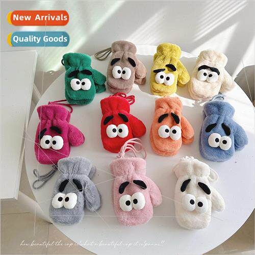 Children warm gloves cute cartoon thickened rabb plush winte