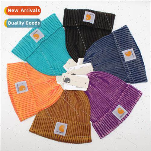 Washed do old striped kn cap men women lerary fall winter wa