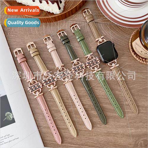 适用Apple Watch applewatch876se54321 women plain leather iwa