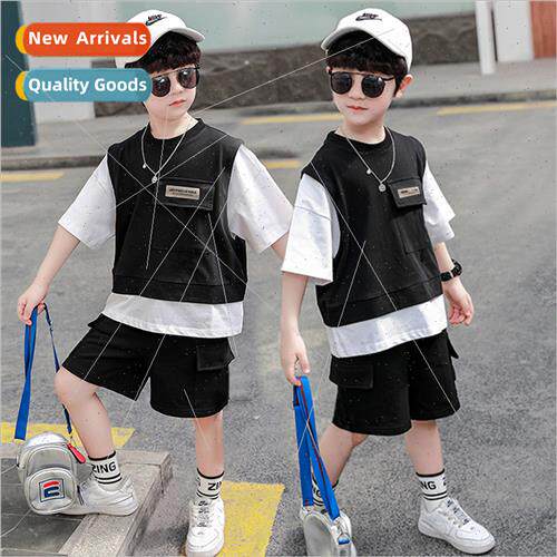 2023 Children summer short-sleeved su thin tide Fan collisio