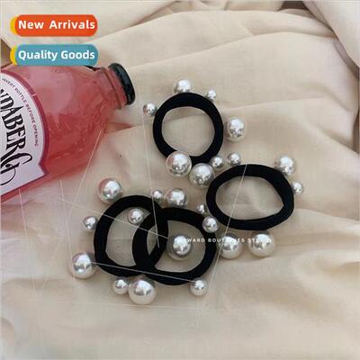 Korea basic size pearl nail bead hair circle retro hair rope