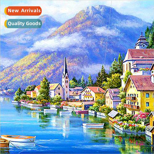 Cross Stch New DIY Seaside Town Full Stch mple Handmade Thre