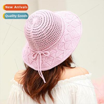 Basin hat ladies spring summer foldable beach hat cotton knt