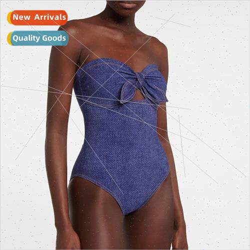 Swimsus Women 2023 Europe new bow tie one-piece one-piece sw