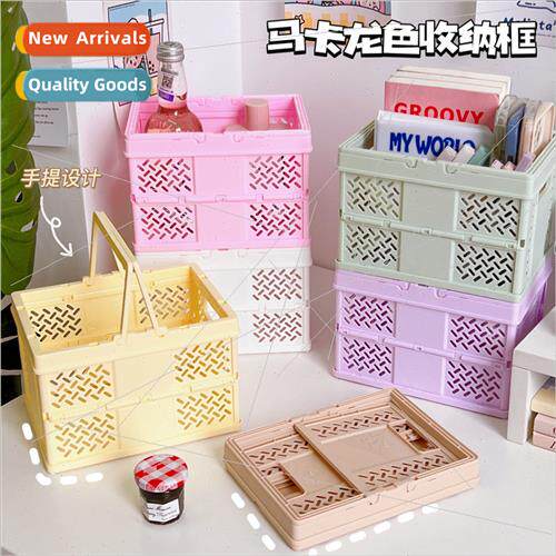 Desktop cartoon folding storage basket mini makeup organizer