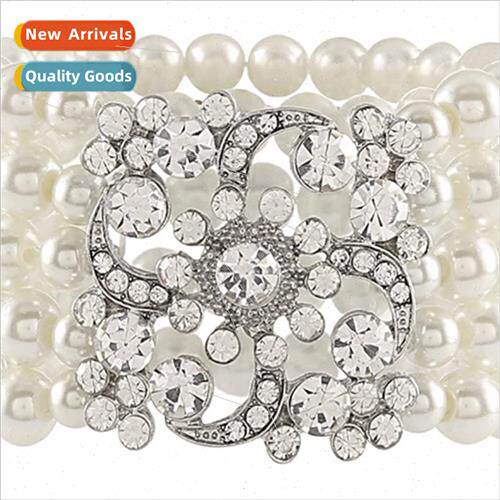 Handmade  Whe Pearl Cinquefoil Bracelet Bridal Jewelry Girls