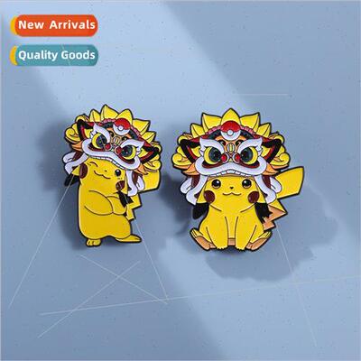che national tide brooch cute anime small pet dancing lion h