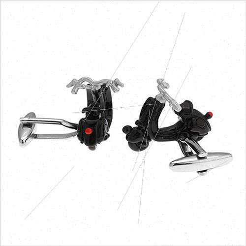 fe Tools Men French Cufflinks Black Electric Motorcycle Moto