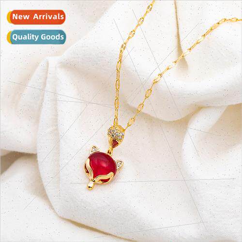 Personalised Red Fox Necklace Di