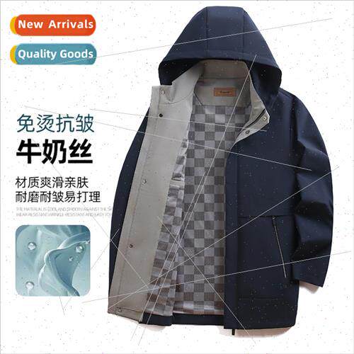 Men business casual spring fall anti-wrinkle -iron removable