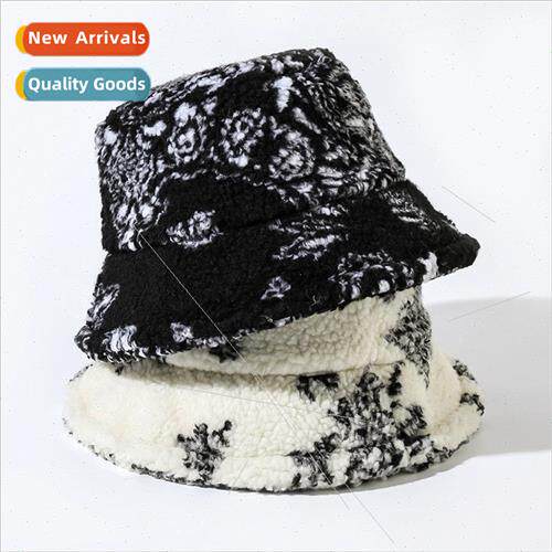 Paisley pattern plush fisherman hat autumn winter new warm l