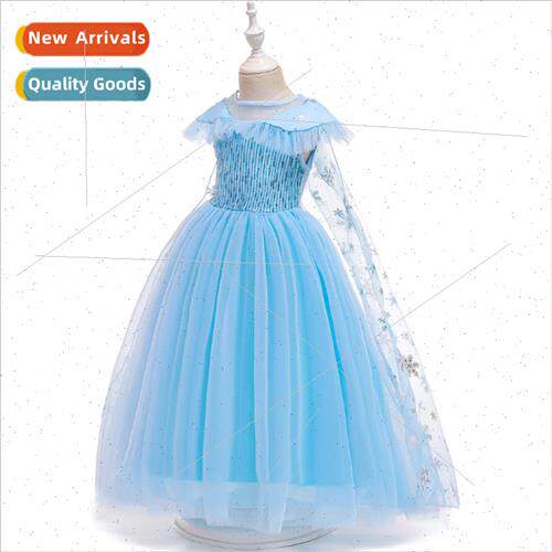 Halloween childrens Frozen Princess Elsa dress Puffy sequins