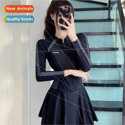Long-sleeved one-piece swimsu Ms. 2024 new one-piece belly-s