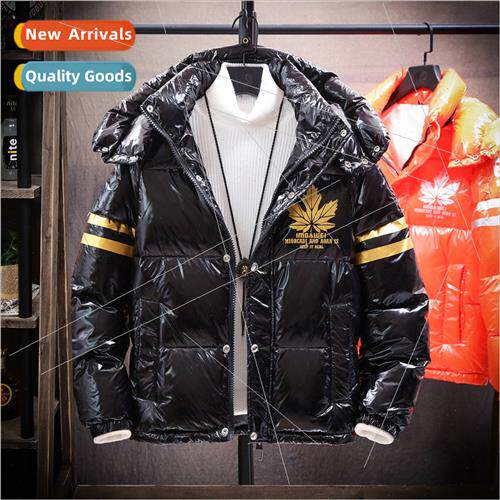 Down jacket men tide whe duck down short winter bright surfa