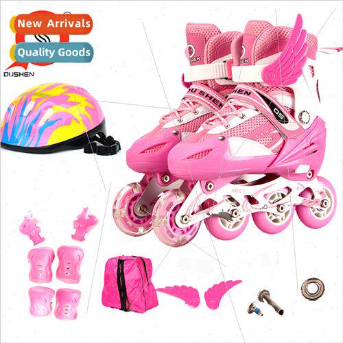 PU single flash wheel adjustable childrens skates inline ska