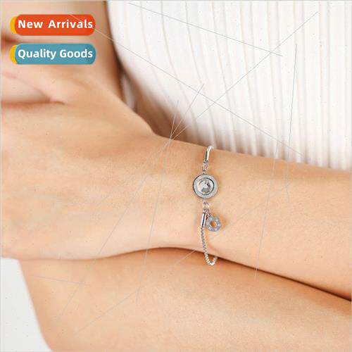 Europe Tanium Steel Roman Numeral Round Plaque Bracelet Stai