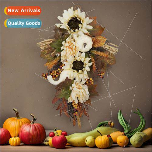 Fall Harvest Festival Pumpkin Wreath Upside Down Thanksgivin