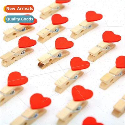 Wooden Cartoon Love Clip Colorful Clip Photo Clip Decorative