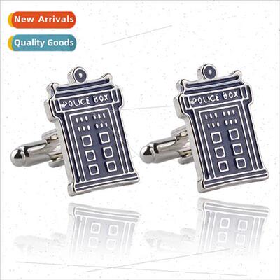 jewelry Doctor Who phone booth men French cufflinks movie ar