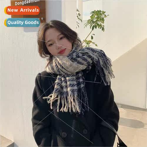 new thousbird plaid ins scarf female fall winter Korea  hchh