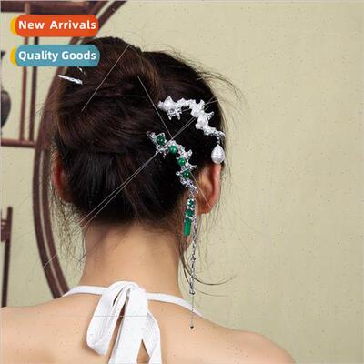 Vintage court metal lava baroque pearl hairpin ancient wind