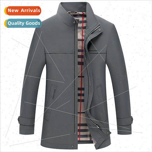 Dad jacket spring fall  middle-aged men jackets casual colla