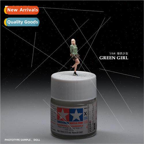 1:64 green girl miniature character model microscopic scene