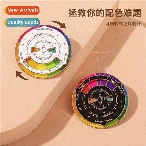 New rotatable colourful round creative alloy brooch couple