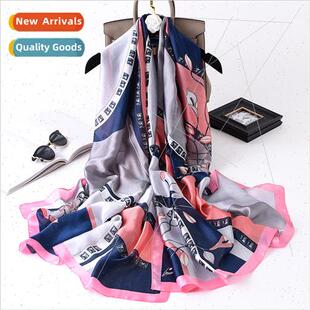 new spring fall Scarf silk Korea simulation printing female