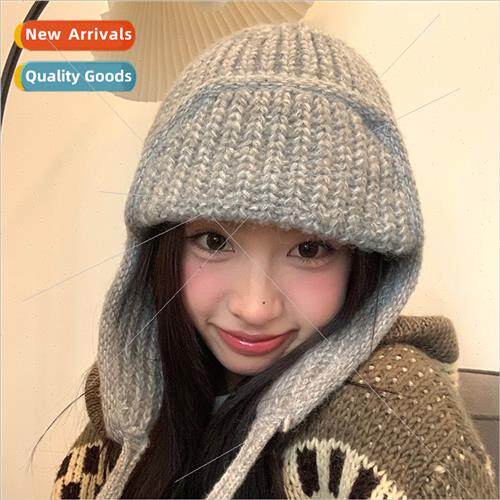 Autumn winter retro tie thunderbolt hat thickened warm windp