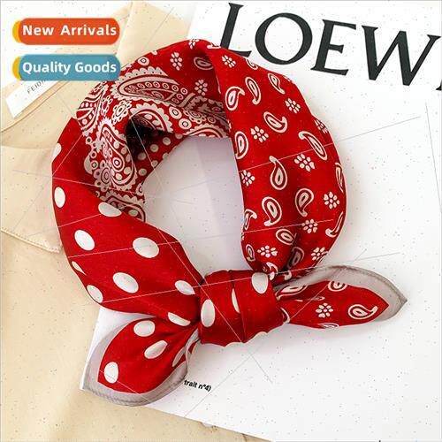 Korea fashion cashew flower silk square scarf women  neckerc