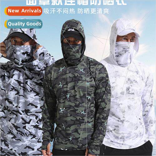 2023 new fishing sunscreen clothing ice silk sunscreen cloth