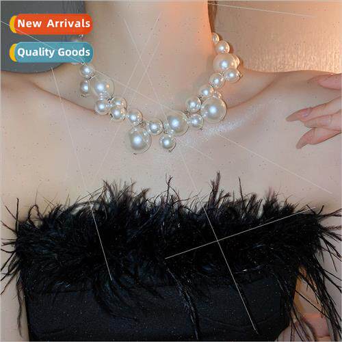 French pearl necklace delicate collarbone chain necklace