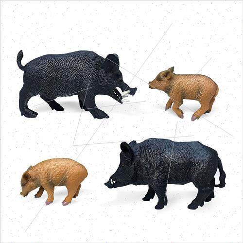 animal wild boar model PVC solid male boar wild boar cubs li