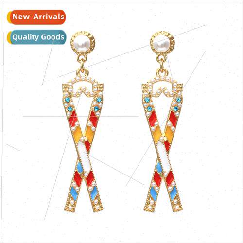 New personalized creative alloy diamond drop oil earrings te