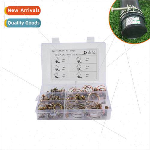 42pcs in box-6 kinds double wire pipe clamps double wire pip