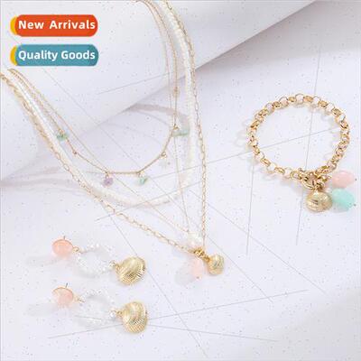 Fall winter Handmade beaded multi-row stacking necklace set
