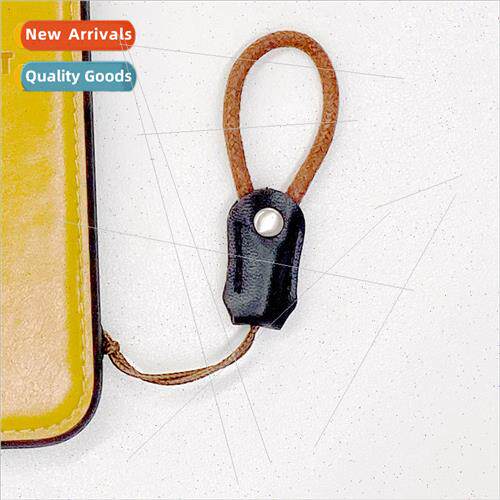 Leather oil wax lanyard finger ring clasp wrist long hanging