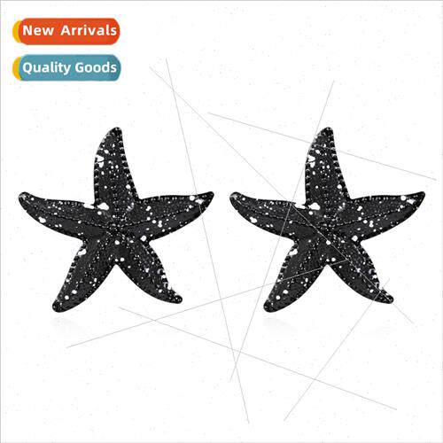 Creative personaly exaggerated baking paint small star earri